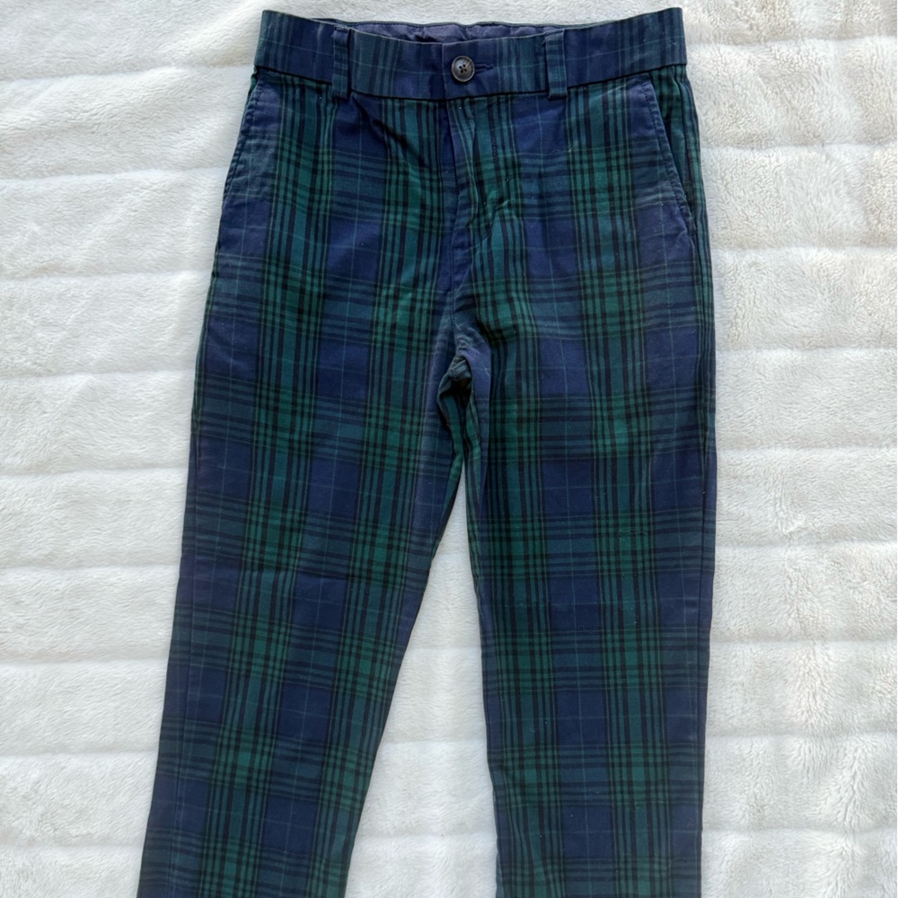 Vineyard Vines Navy and Green Plaid Pants